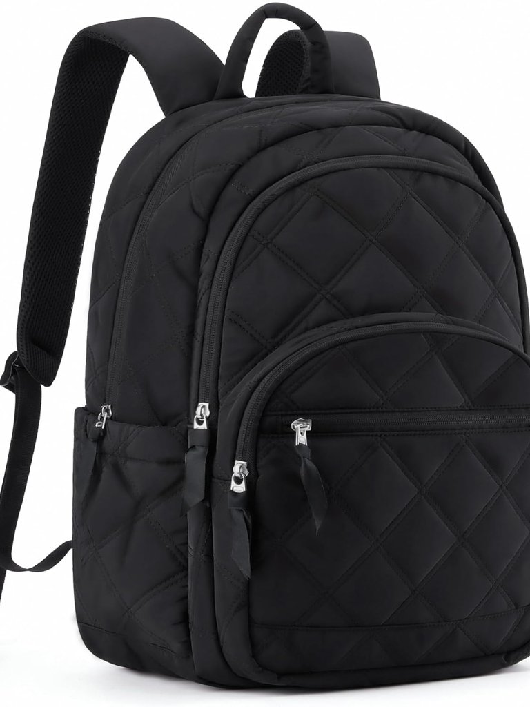 Chic Water-Resistant Quilted Laptop Backpack For Women